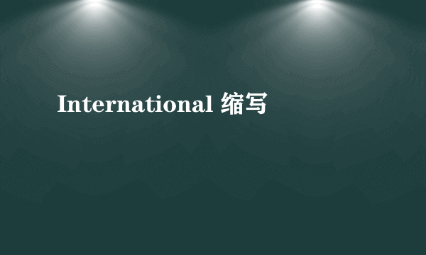 International 缩写