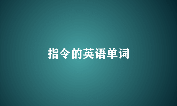 指令的英语单词