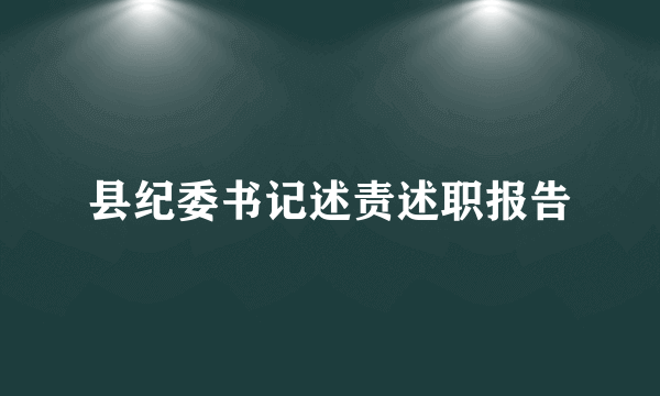 县纪委书记述责述职报告