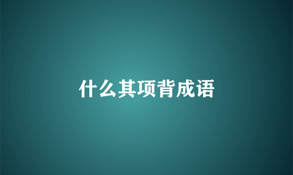 什么其项背成语