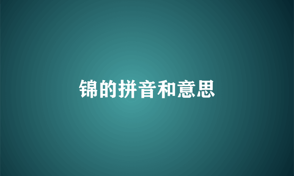 锦的拼音和意思