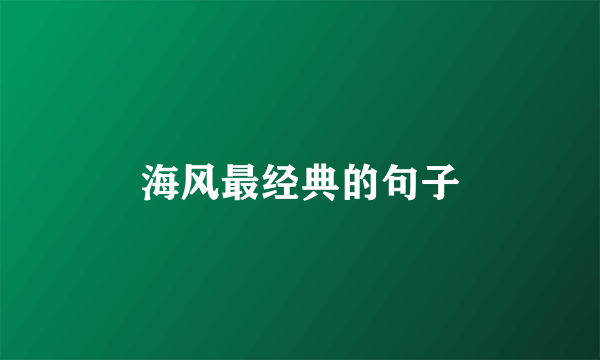 海风最经典的句子