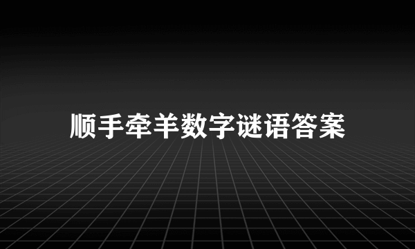 顺手牵羊数字谜语答案