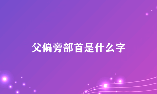 父偏旁部首是什么字
