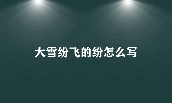 大雪纷飞的纷怎么写