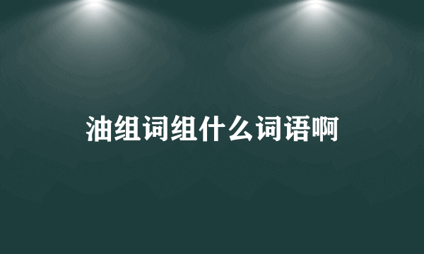 油组词组什么词语啊