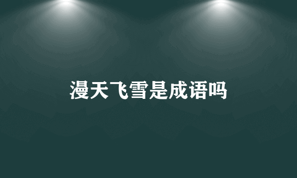 漫天飞雪是成语吗