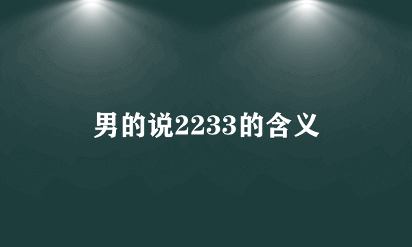男的说2233的含义