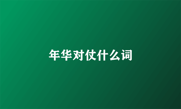 年华对仗什么词