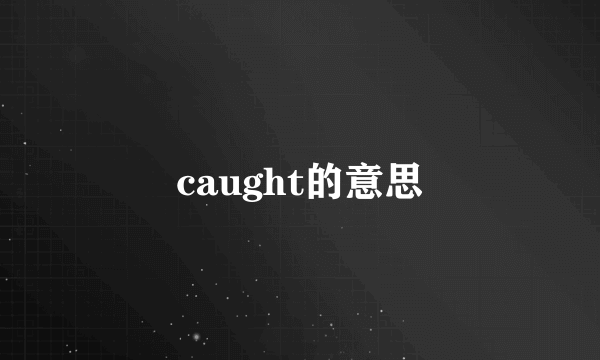 caught的意思