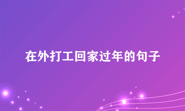 在外打工回家过年的句子