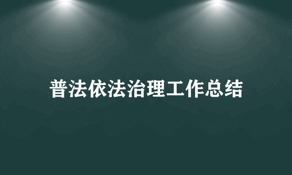 普法依法治理工作总结