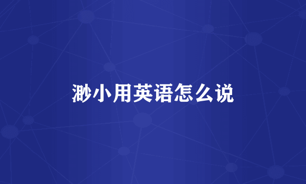 渺小用英语怎么说
