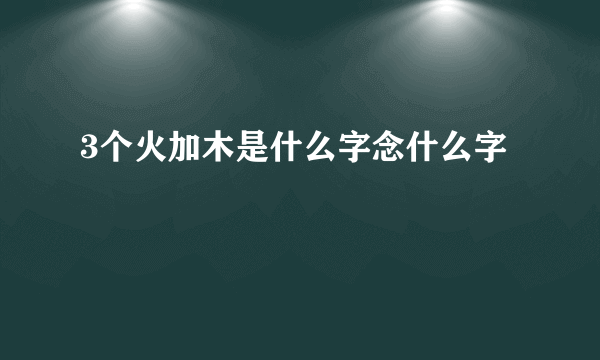 3个火加木是什么字念什么字