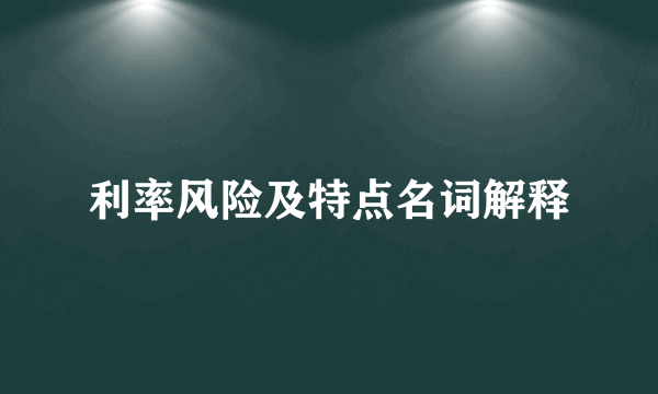 利率风险及特点名词解释