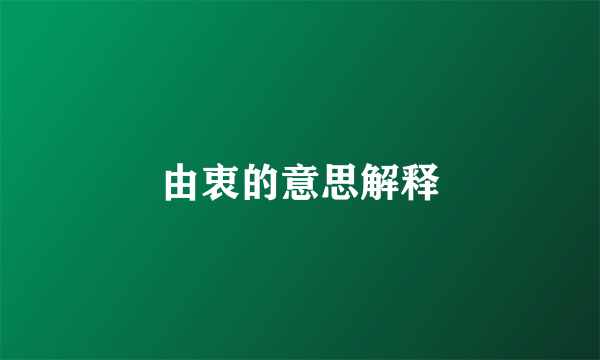 由衷的意思解释