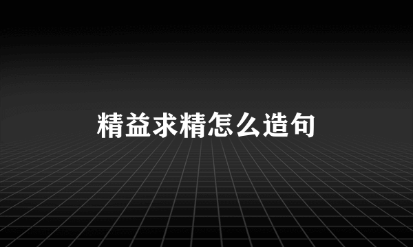 精益求精怎么造句