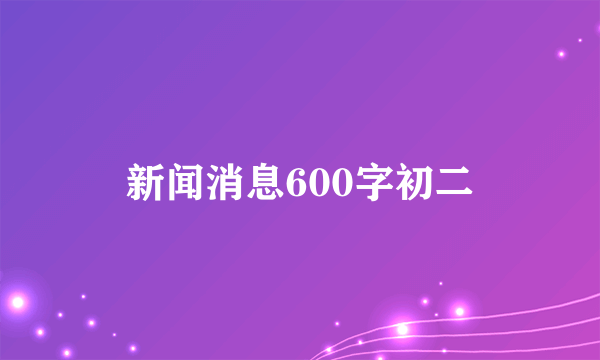 新闻消息600字初二