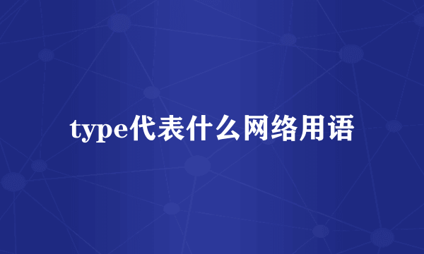 type代表什么网络用语