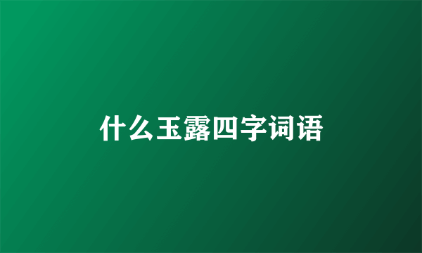 什么玉露四字词语
