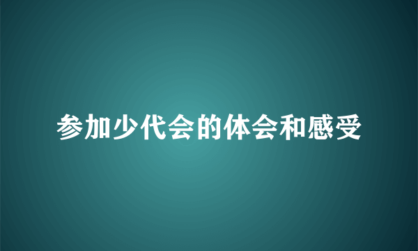 参加少代会的体会和感受