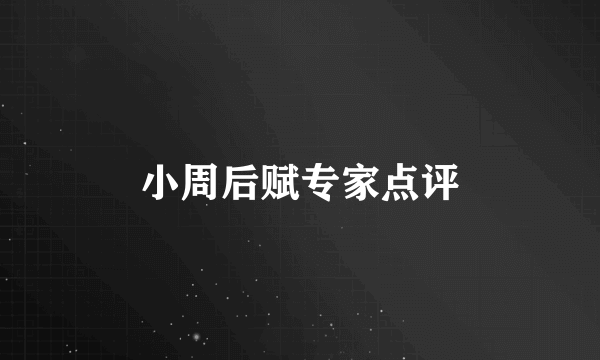 小周后赋专家点评