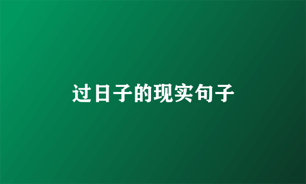 过日子的现实句子