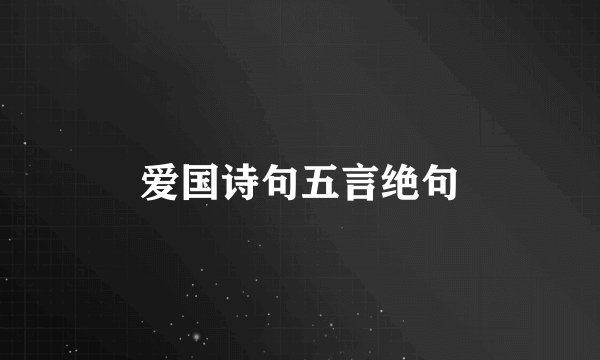 爱国诗句五言绝句