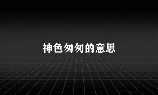 神色匆匆的意思