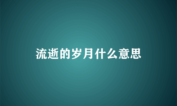 流逝的岁月什么意思