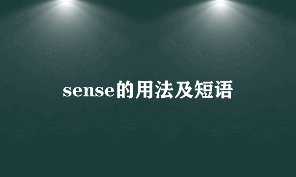 sense的用法及短语