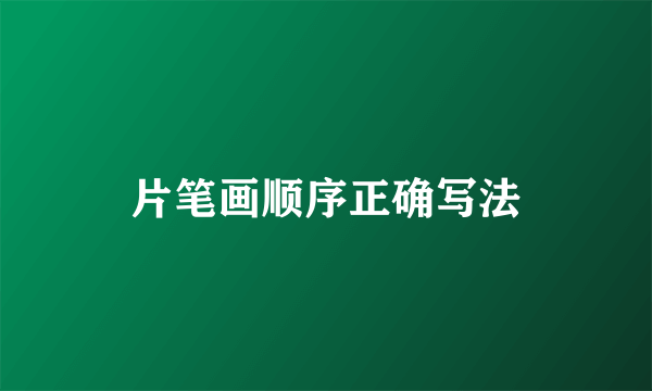 片笔画顺序正确写法