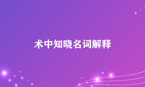 术中知晓名词解释