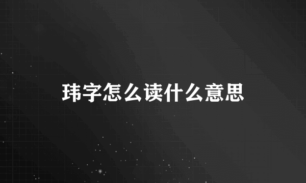 玮字怎么读什么意思