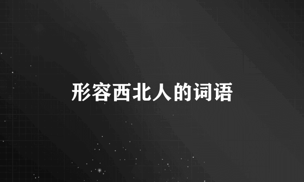 形容西北人的词语