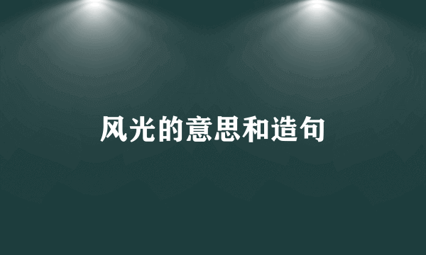 风光的意思和造句
