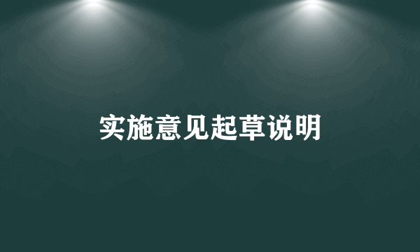 实施意见起草说明