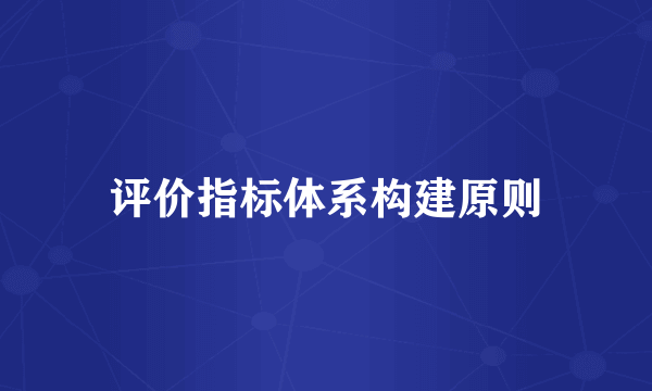 评价指标体系构建原则