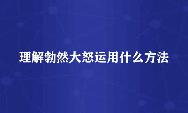 理解勃然大怒运用什么方法