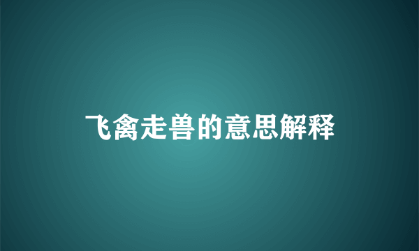 飞禽走兽的意思解释