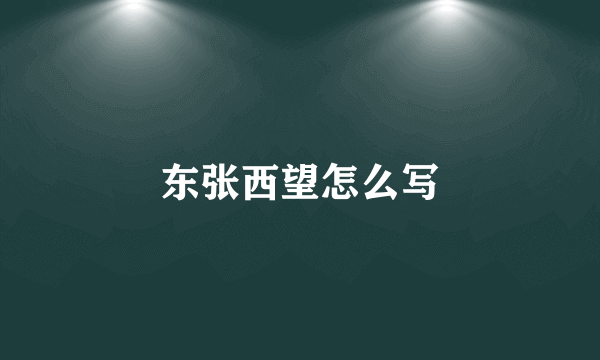 东张西望怎么写