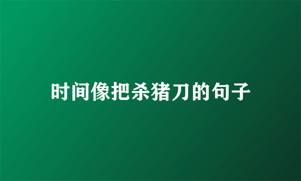 时间像把杀猪刀的句子