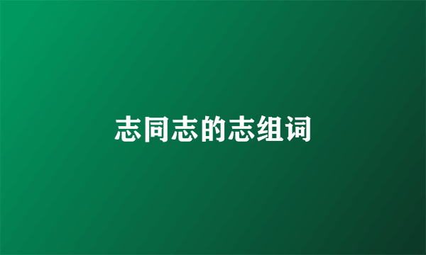 志同志的志组词