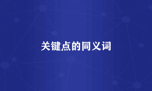关键点的同义词