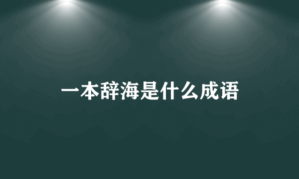 一本辞海是什么成语