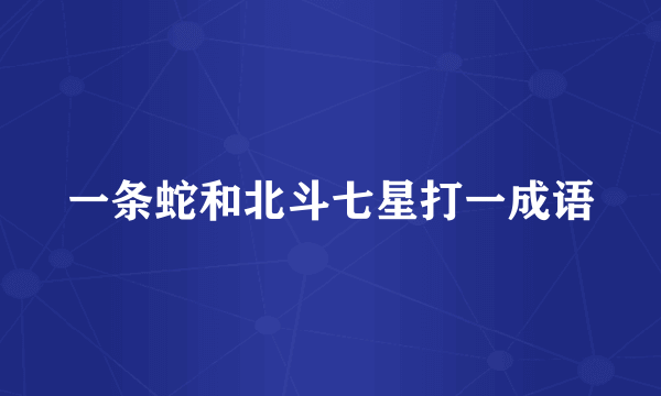 一条蛇和北斗七星打一成语