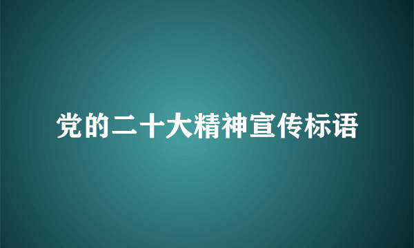 党的二十大精神宣传标语