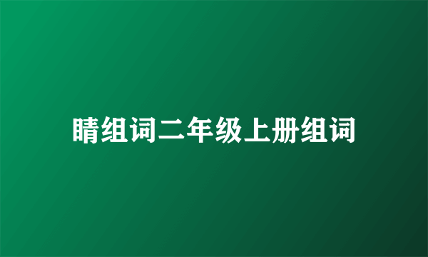 睛组词二年级上册组词