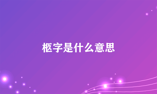 柩字是什么意思
