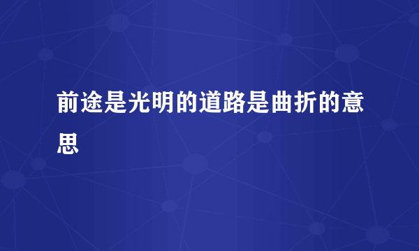 前途是光明的道路是曲折的意思